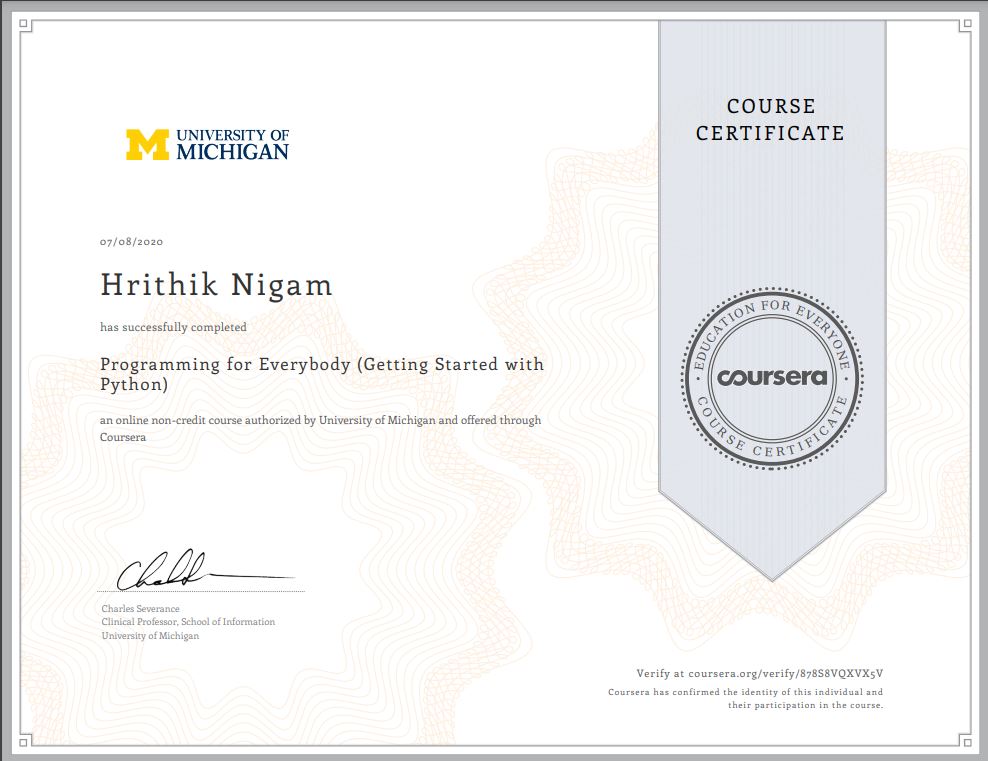 Certificates
